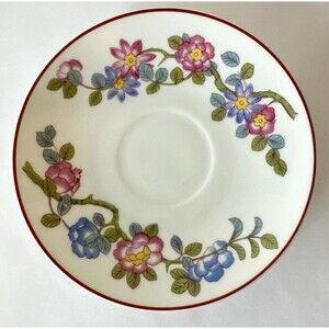 1 Saucer Rosenthal Bavaria Plate Floral Blue & Pink Vintage 5.5‎ in
